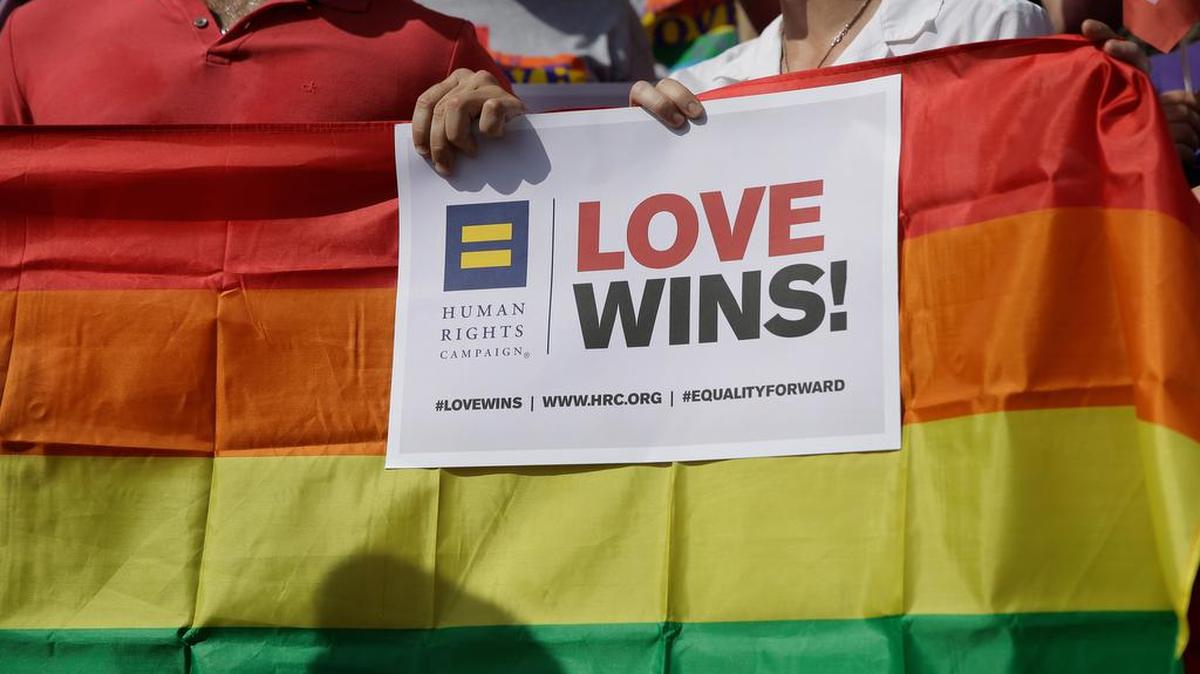 Supporters of the U.S. Supreme Court’s ruling on same-sex marriage gathered June 29, 2015, on the step of the Texas Capitol for a news conference celebrating marriage equality.