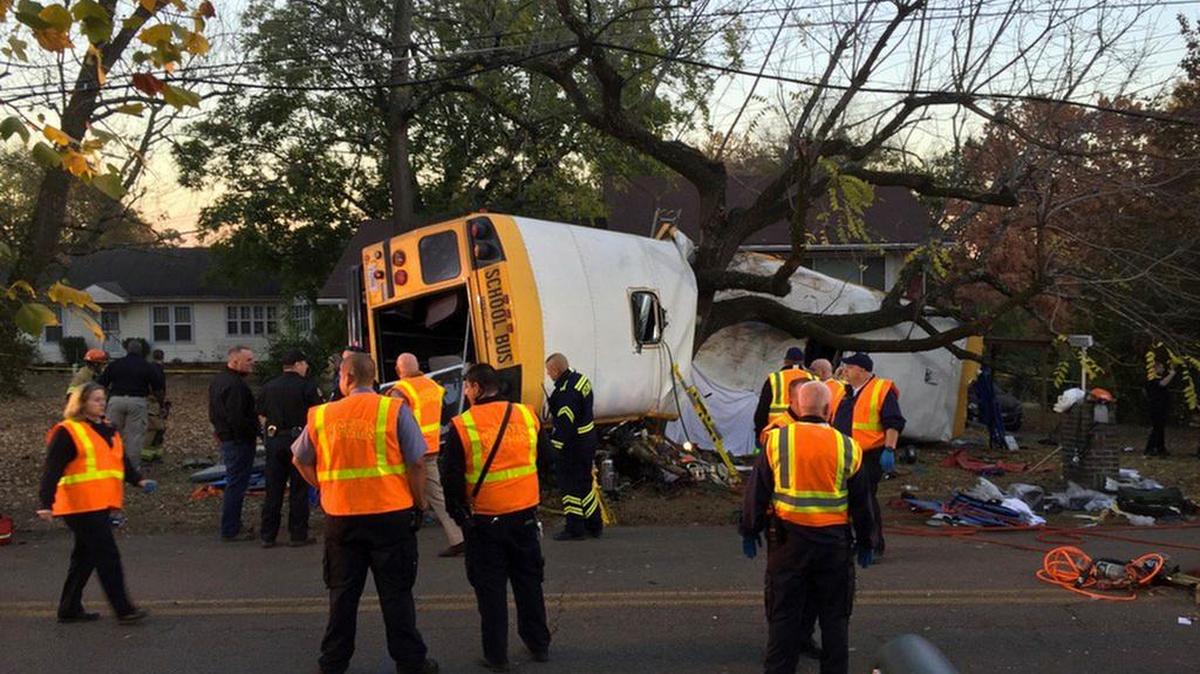 Six children died after this Nov. 21 crash of an elementary school bus in Chattanooga, Tenn.,