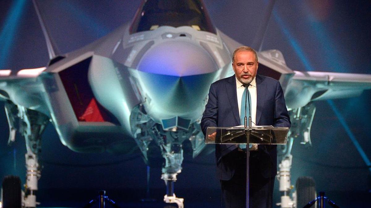Israeli Minister of Defense Avigdor Liberman speaks June 22 during the Lockheed Martin rollout the first F-35 for Israel in a ceremony at Lockheed’s west Fort Worth plant.