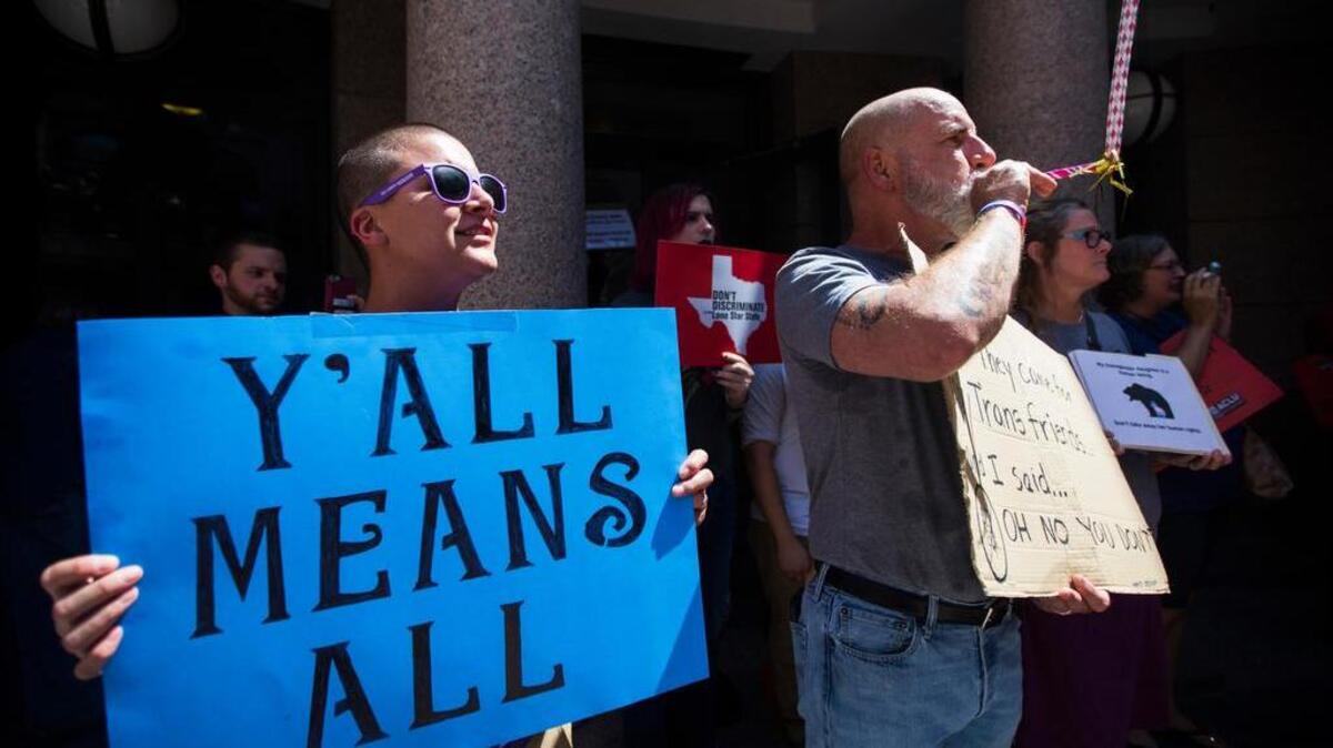 Protestors on the fourth day of the special session in Austin.