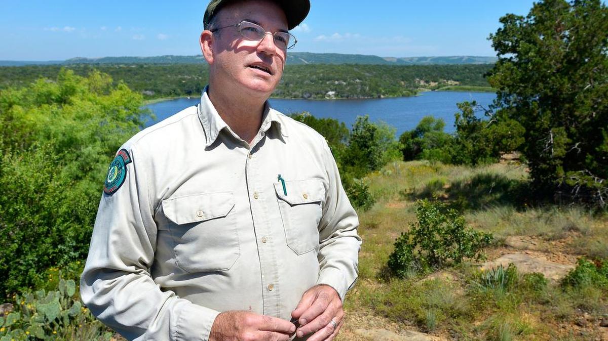 Park Superintendent John Ferguson above Lake Tucker at Palo Pinto Mountains State Park near Strawn.