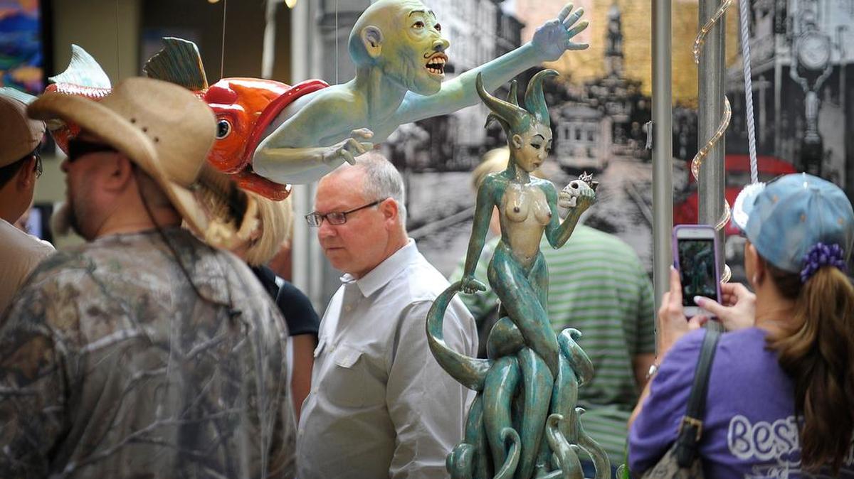Pat Lee’s sculptures were on display Saturday at Main St. Fort Worth Arts Festival.