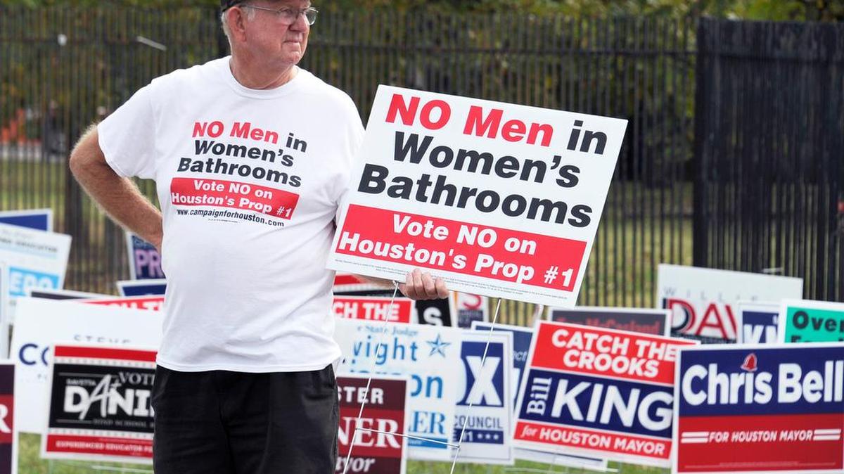 Houston voters in 2015 repealed a city ordinance that protected transgender people using restrooms according to their gender identity.