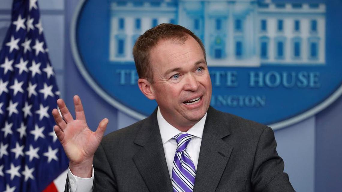 Trump Budget Director Mick Mulvaney told White House reporters Monday that budget cuts will make way for military spending.