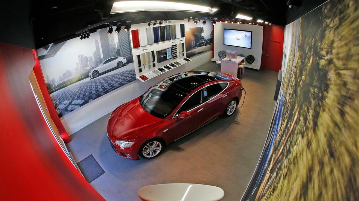 The new Tesla Gallery in University Village in Fort Worth.