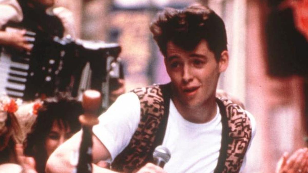 Actor Matthew Broderick appears from a scene from the film "Ferris Bueller's Day Off" in 1986.