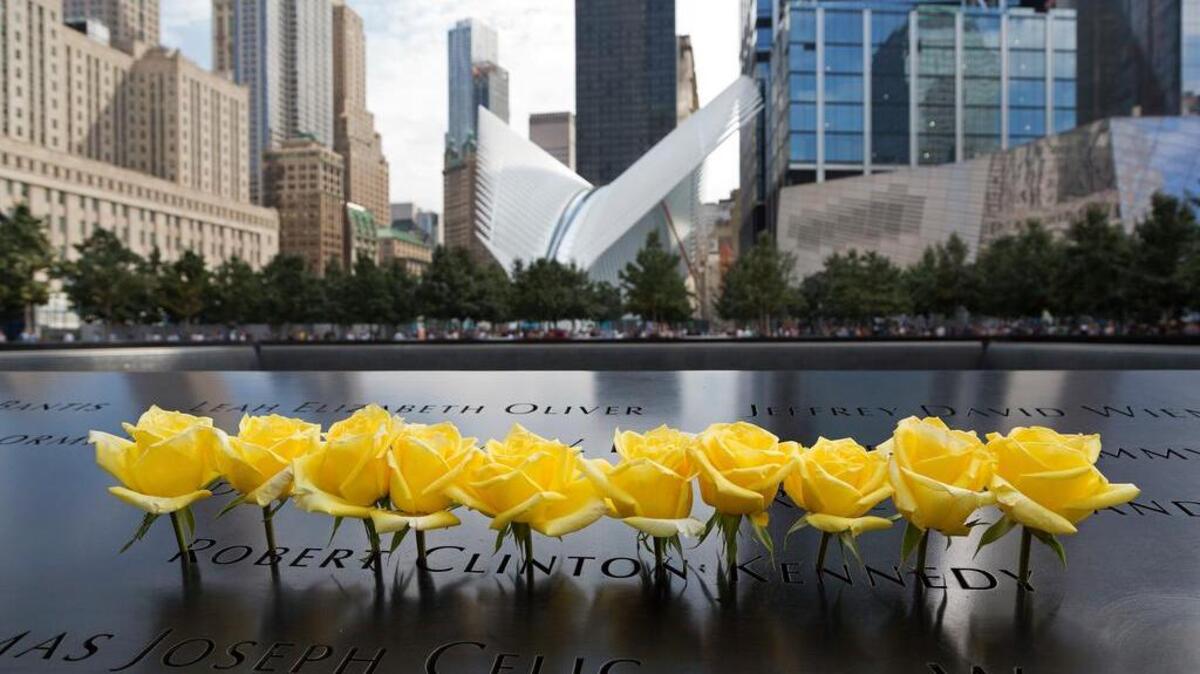 Yellow roses are placed over the name of Robert Clinton Kennedy at the World Trade Center Memorial, Friday, Sept. 9, 2016, in New York. Kennedy, a senior vice president at Marsh & McLennan, was on the 100th floor of the North Tower on Sept. 11, 2001, when terrorists flew a plane into the tower. Kennedy, from Toms River, N.J., and 3,000 others were killed in the attacks in the U.S.