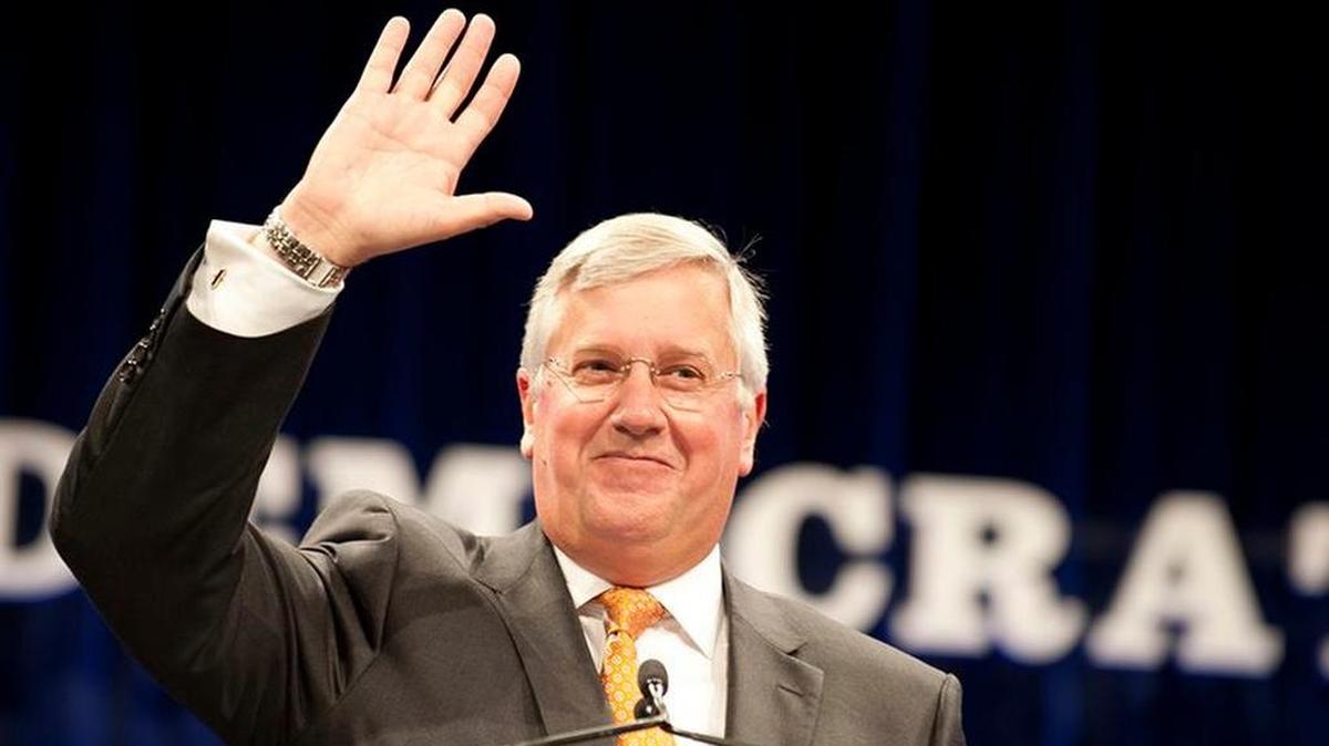 Mike Collier, then-Democratic nominee for Texas comptroller, at the state Democratic convention in Dallas on June 27, 2014. Collier is running for lieutenant governor in 2018.