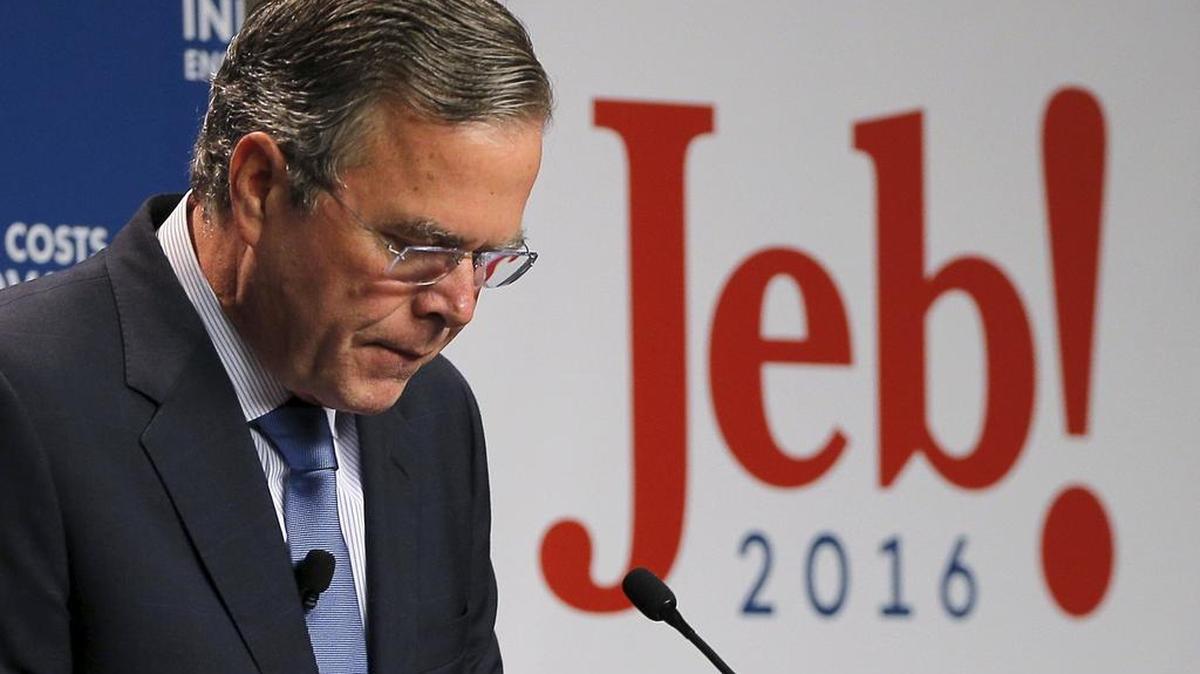 Former Florida Gov. Jeb Bush campaigns in New Hampshire.