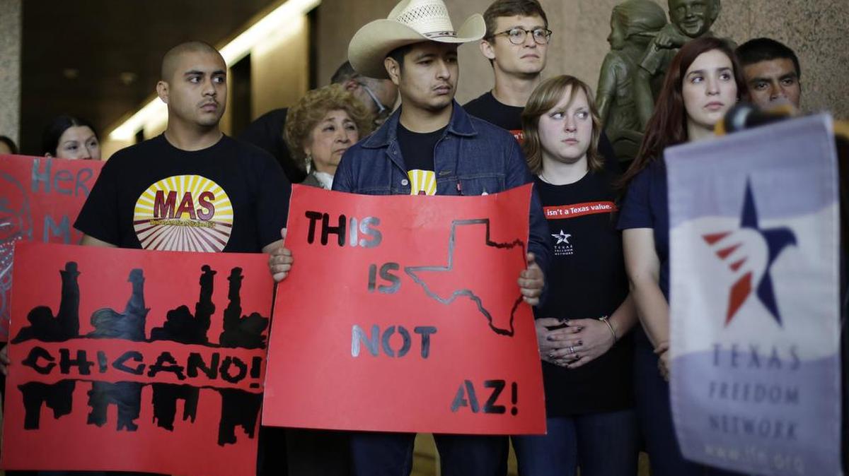 Supporters of a proposal to add a Mexican-American studies elective attend a Texas Board of Education hearing in Austin.