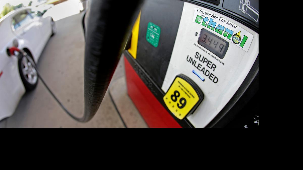
A 2013 file photo shows a car being filled with gasoline containing ethanol in Des Moines. 
