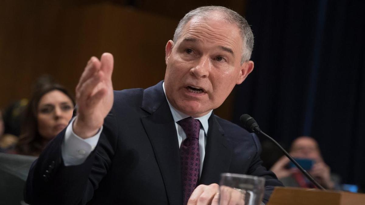 Oklahoma Attorney General Scott Pruitt, President Trump’s nominee to be EPA administrator, testifies Jan. 18 at his confirmation hearing before the Senate Environment and Public Works Committee.