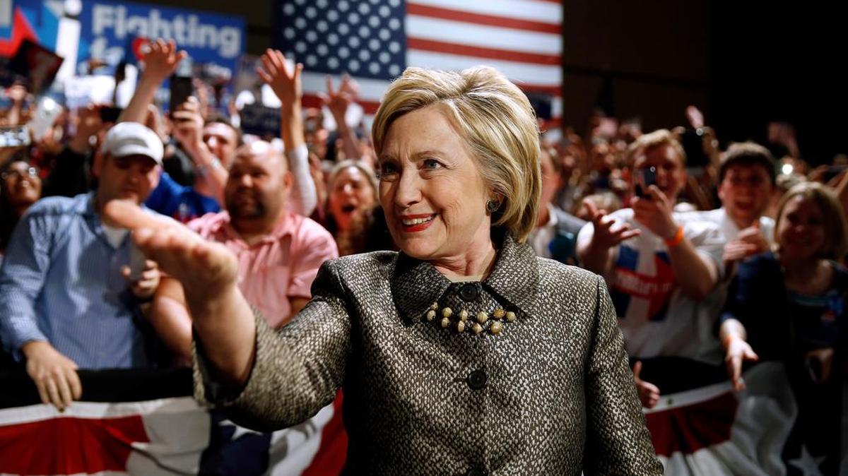 Democratic presidential candidate Hillary Clinton at her election night rally Tuesday in Philadelphia.