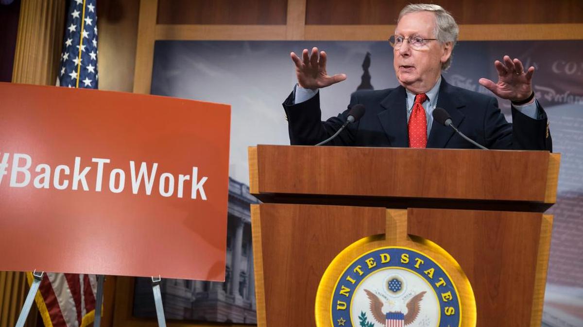 Senate Majority Leader Mitch McConnell, R-Ky., on Dec. 18 after the Senate approved a year-end budget package.