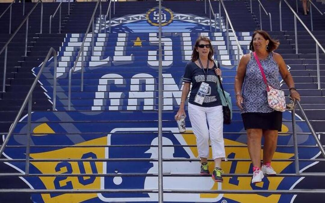 Fans arrive Monday for the Home Run Derby at Petco Park in San Diego, site of the MLB All-Star Game on Tuesday. The All-Star Game telecast begins at 6:30 p.m. Tuesday on Fox (KDFW/Channel 4.)