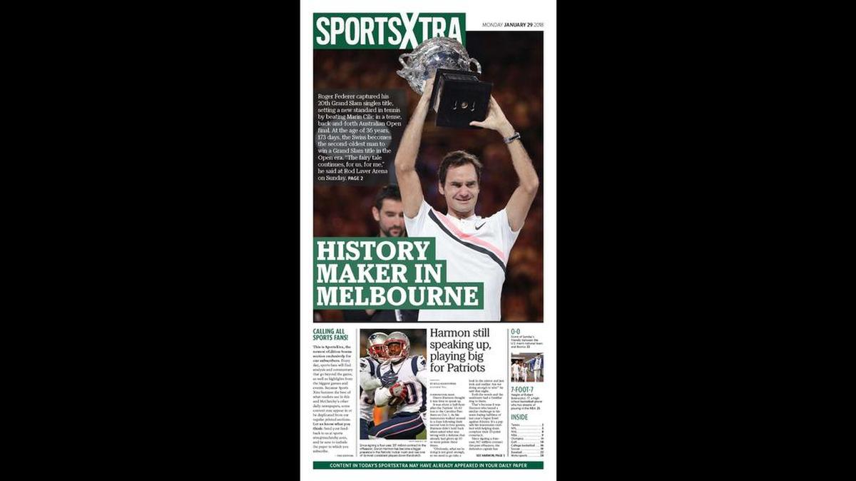 The January 29, 2018 cover of SportsXtra.