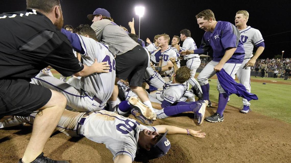 The TCU baseball team, celebrating last week’s Super Regional victory over Texas A&M, hopes to keep the good times rolling when it takes on Big 12 rival Texas Tech in a College World Series opener Sunday. The game is scheduled for 2 p.m. and will be broadcast on ESPNU.