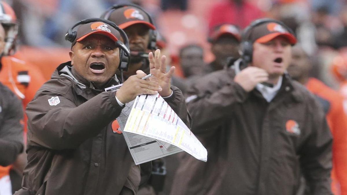 Coach Hue Jackson, left, and the winless Browns have a Sunday date in Cleveland with the NFC-leading Dallas Cowboys, who have won six consecutive games and are 3-0 on the road this season. The game starts at noon on Fox (KDFW/4).