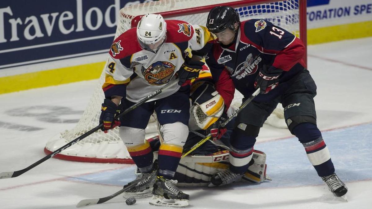 Gabriel Vilardi, right, with the Windsor Spitfires of the Ontario Hockey League, is projected by many mock drafts as the No. 3 overall pick by the Dallas Stars. Find out who the Stars take Friday in the NHL Draft, which begins at 6 p.m. on NBCSN.