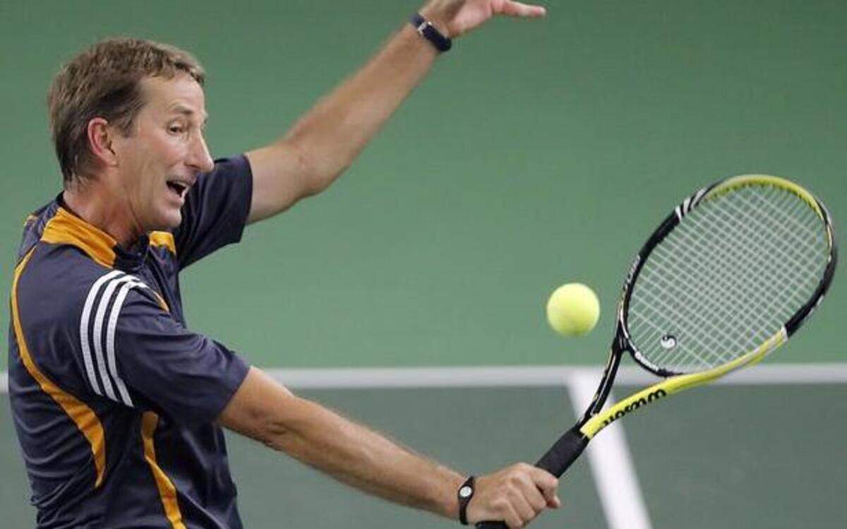 
Shady Oaks Country Club pro Doug Crawford competes in the 2010 Crawford-McMillan Pro Cup tournament for Fort Worth tennis pros. Crawford will play in this year’s event, scheduled Jan. 24-25. The event is named for Crawford’s father, Ken, and longtime River Crest pro Warner McMillan. 
