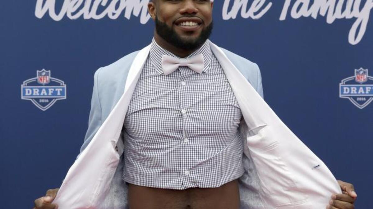 Ezekiel Elliott wore a crop top to the draft before the Cowboys made him the fourth overall pick last month.