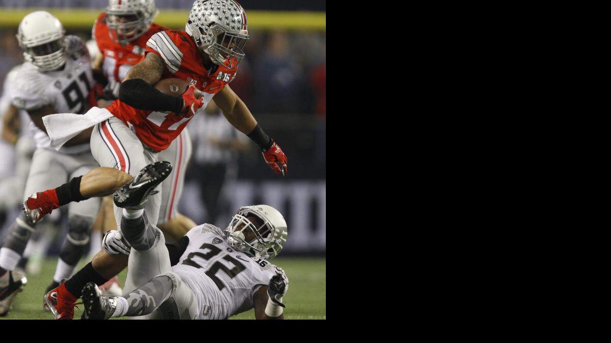 
Ohio State halfback Jalin Marshall


