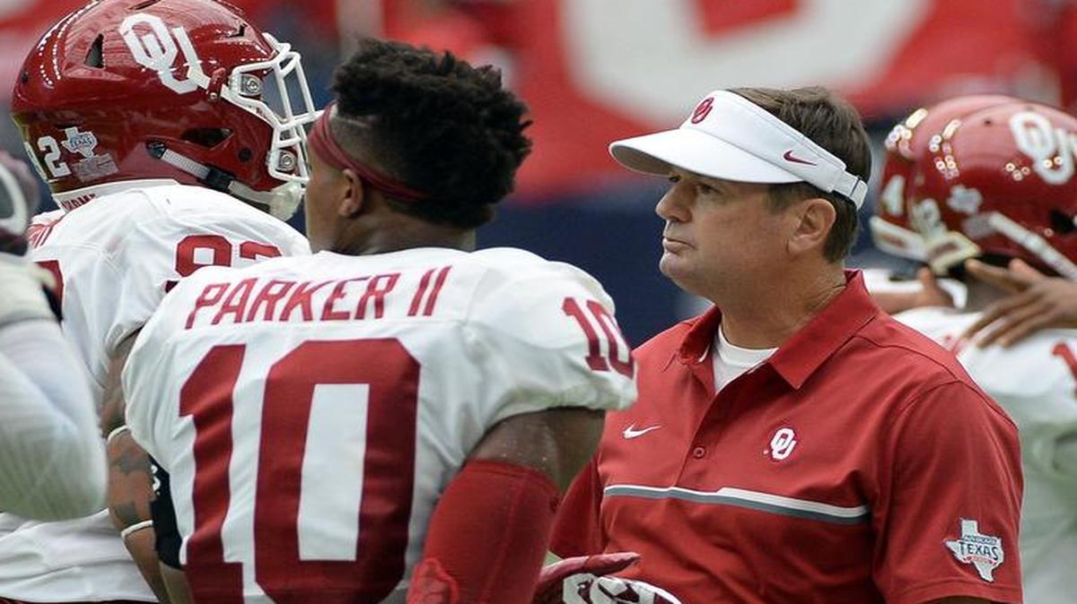 , Oklahoma head coach Bob Stoops watches his players walk off the field after giving up a touchdown to Houston in the first half on Sept. 3 in the season-opening loss for the Sooners.Oklahoma plays its conference opener at TCU on Saturday.