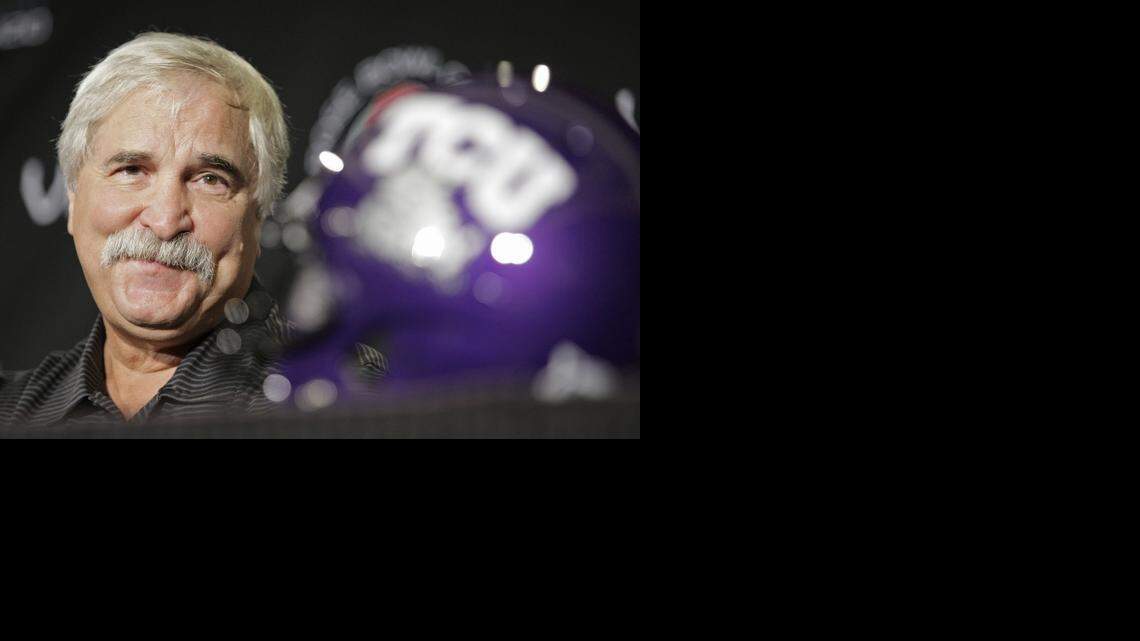 
Dick Bumpas served as TCU defensive coordinator the past 11 seasons. Three years in a row (2008-10) the Horned Frogs had the nation’s top defense. Bumpas is retiring after nearly 40 years of coaching.



