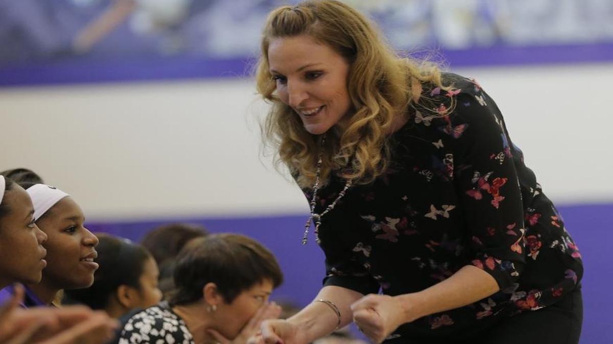 TCU coach Raegan Pebley encourages the team as the TCU women beat Prairie View A&M 56-50 last season.