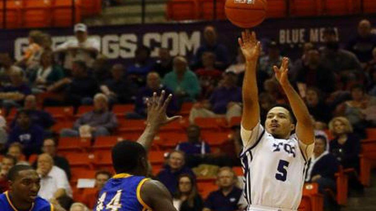 
TCU senior guard Kyan Anderson averages 13.2 points and 4.4 assists to lead the Frogs.


