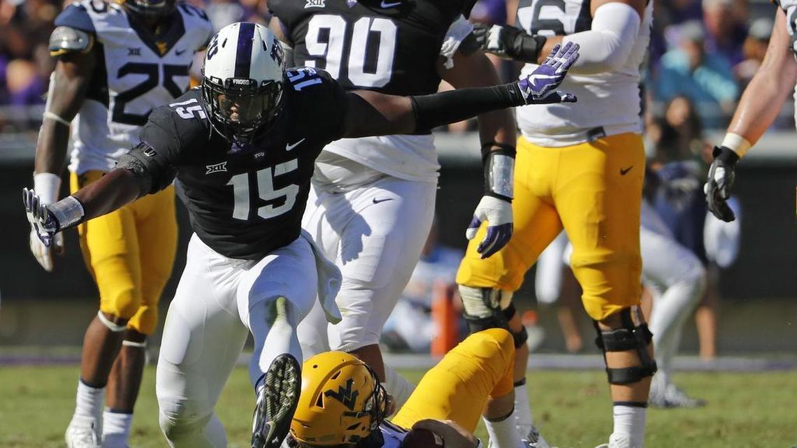 TCU Horned Frogs defensive end Ben Banogu (15) was one of several Frogs named to The Associated Press All-Big 12 first-team.