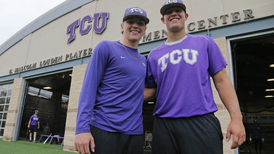 TCU pitcher Durbin Feltman and infielder Luken Baker went to the same high school before coming to TCU.
