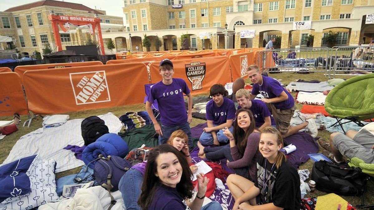 TCU students camped out to get a good spot the last time “GameDay” visited the campus in 2009.