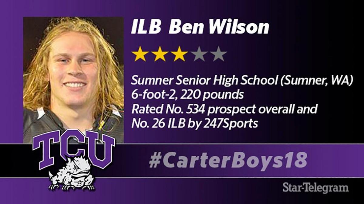 Three-star Washington linebacker Ben Wilson signed with TCU on Dec. 20, 2017.