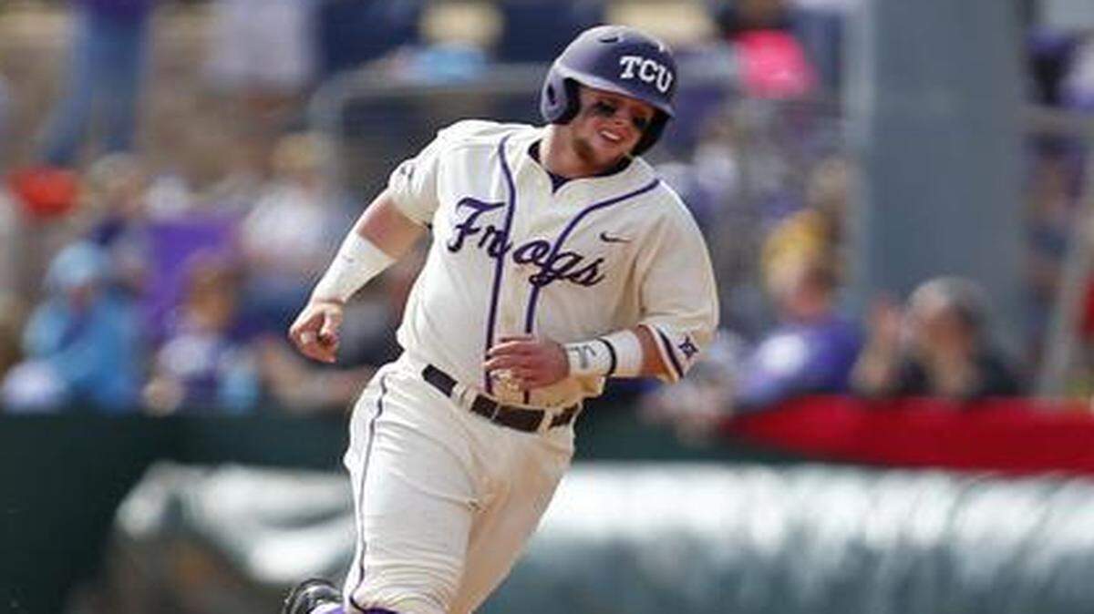
 TCU’s Evan Skoug rounds the bases after hitting a sixth inning solo home run Sunday during the Horned Frogs’ 10-1 victory over the Baylor Bears. 
