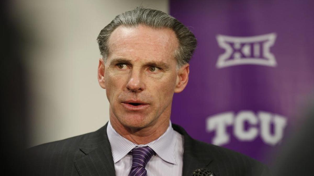 New TCU basketball coach Jamie Dixon talks to reporters after an introductory press conference at Schollmaier Arena on March 22.