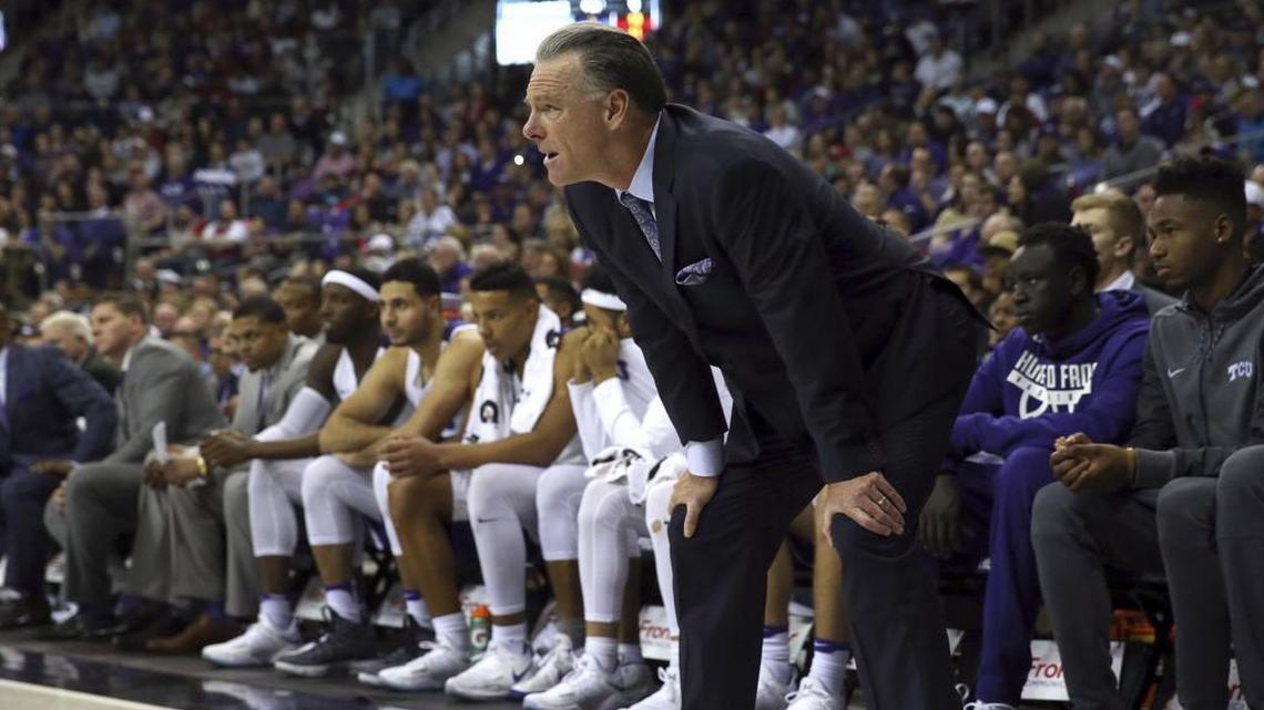 TCU coach Jamie Dixon looks on during second-half action against Oklahoma on Saturday at Schollmaier Arena.