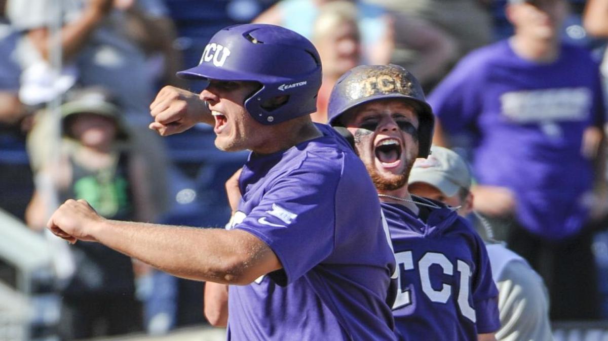 TCU coach Jim Schlossnagle says that Luken Baker, above, has the plate discipline that reminds him of former TCU great Matt Carpenter.