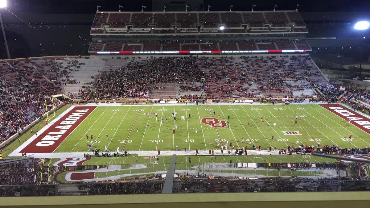 TCU faces Oklahoma at Gaylord Family Memorial Stadium.