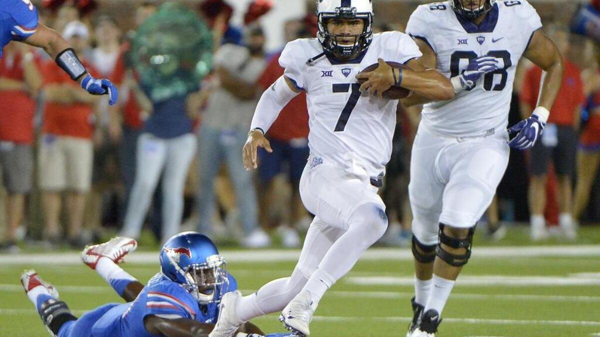 TCU quarterback Kenny Hill accounts for 413.2 yards per game.