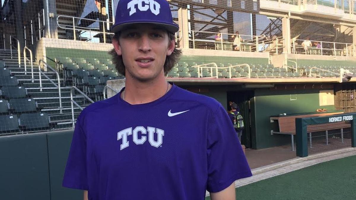 TCU pitcher Nick Lodolo is pictured after practice Wednesday at Lupton Stadium. The left-hander from LaVerne, Calif., turned down Major League Baseball to sign with TCU.