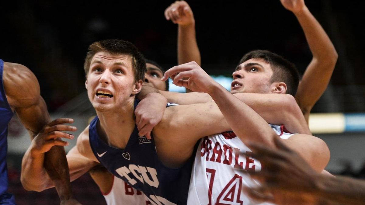 Vladimir Brodziansky, left, and TCU hope to overpower Delaware State on Monday after muscling past Bradley last week.