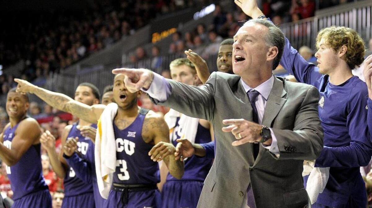 TCU Horned Frogs head coach Jamie Dixon calling plays during the first half as TCU men play SMU basketball at Moody Coliseum in Dallas, TX, Wednesday, Dec. 7, 2016. The Frogs play at Texas on Wednesday night in Austin. Dixon won’t be able to attend the Maggie Dixon Classic in New York.