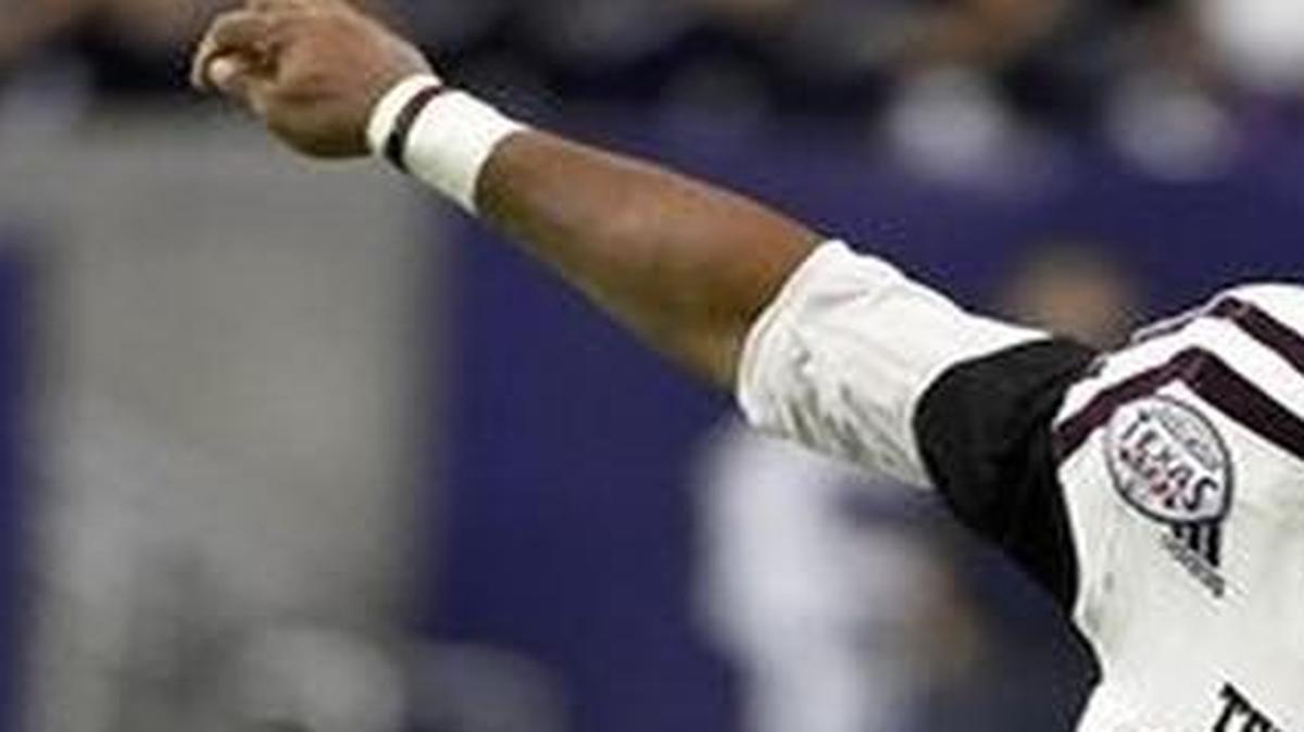 Texas A&M’s Myles Garrett, pass-rushing against Kansas State in the Texas Bowl, is one of nine A&M players invited to the NFL Scouting Combine, ESPN reported. Garrett is widely forecast to be the top pick in the NFL Draft in April.