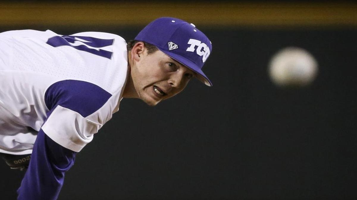 TCU pitcher Jared Janczak, shown earlier this season, gave up two runs on five hits in 7 1/3 innings to ptch the Horned Frogs past Mississippi 5-3.