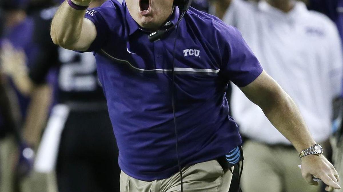 TCU football coach Gary Patterson says he will embrace whatever division set-up the league devises to identify the two participants in the 2017 Big 12 football championship game.