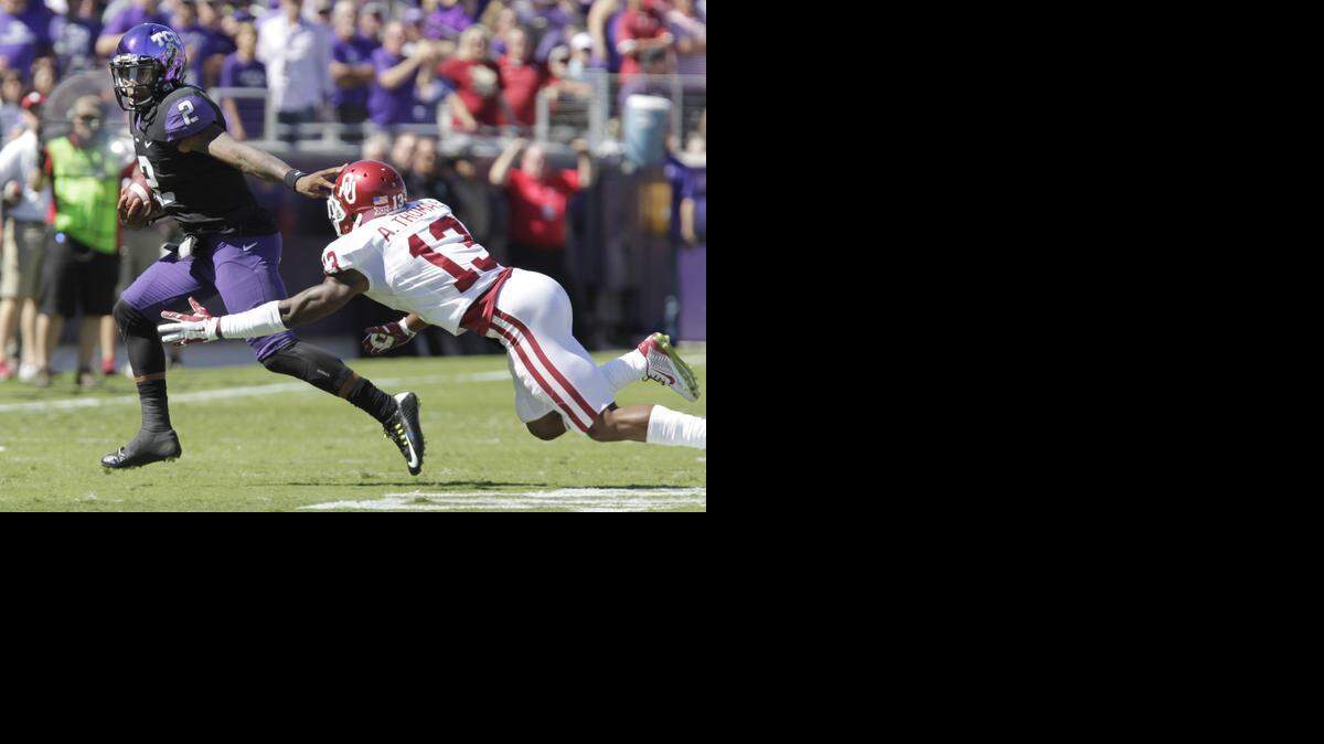 
TCU quarterback Trevone Boykin set four single-season school records in 2014 and is closing in on four career school records. (Star-Telegram/Ron T. Ennis)
