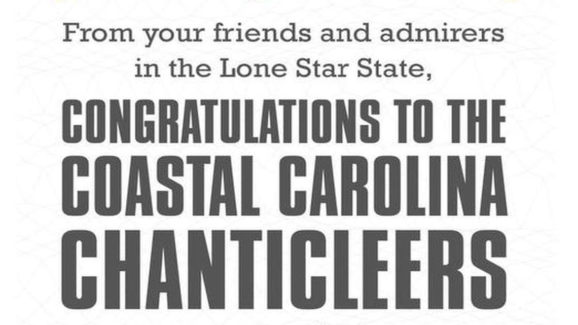 TCU congratulated Coastal Carolina with a full-page ad in the The Sun News of Myrtle Beach, S.C.