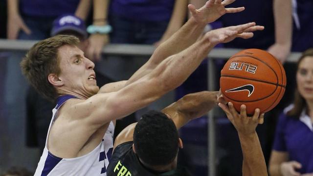 TCU forward Vladimir Brodziansky, left, averaged a team-high 14.1 points per game and also played stout defense with 82 blocked shots.