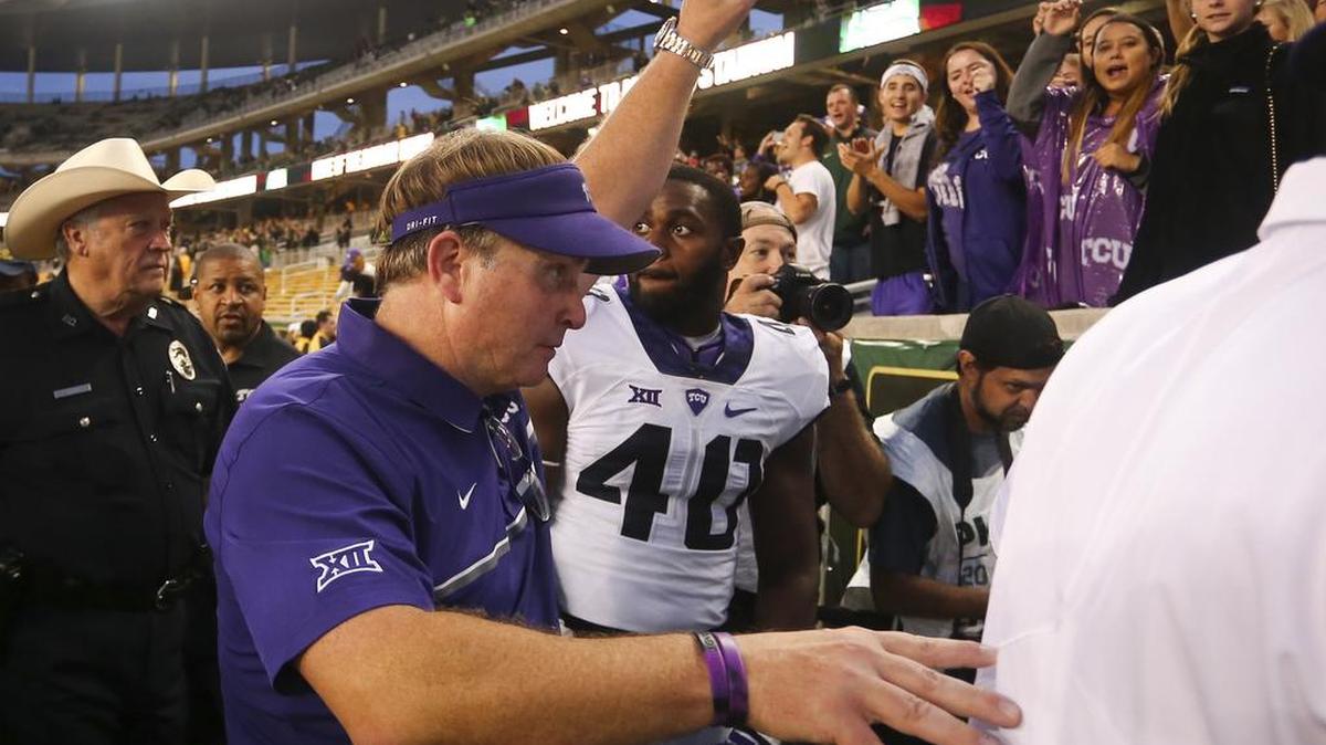 TCU football coach Gary Patterson and the Horned Frogs have been given an 11 a.m. kickoff for Saturday’s game in Fort Worth against No. 13 Oklahoma State. Big 12 officials announced Sunday that the contest will be televised by FS1.